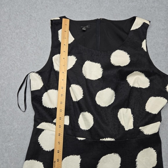 Talbots Dress Womens‎ 14P Black White Polka Dot Sleeveless Textured Midi Petite - Picture 8 of 14